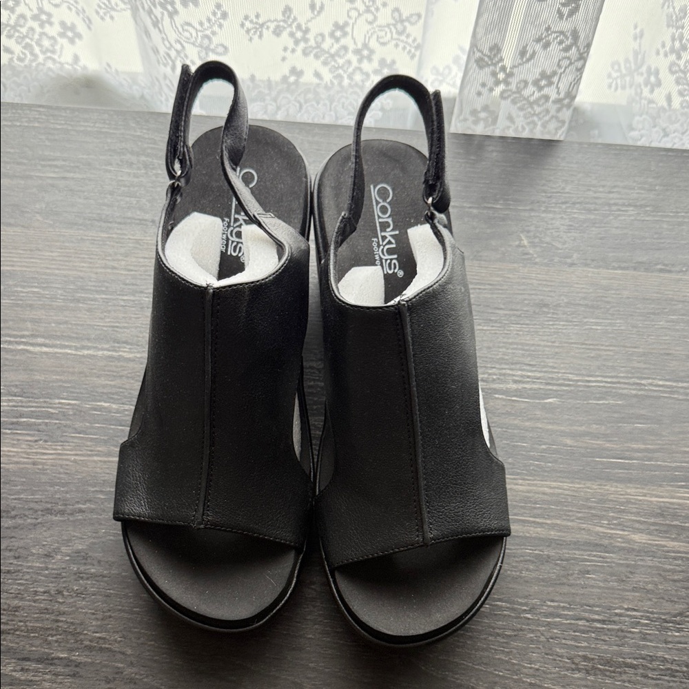 Corkys Black Open-Toe Sandals